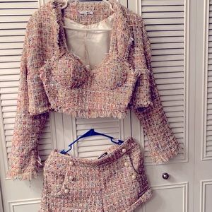 Classy Girl 3 piece tweed short set